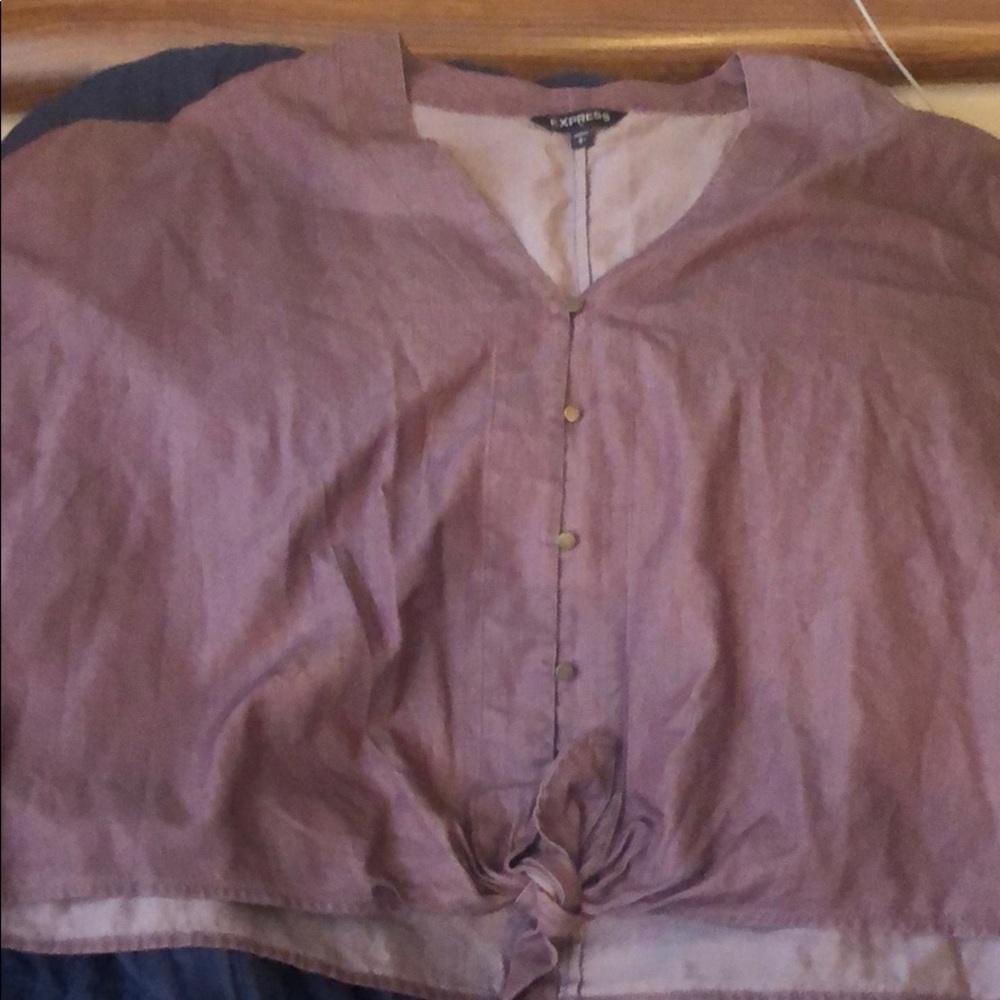 Express Maroon Short Sleeve Shirt